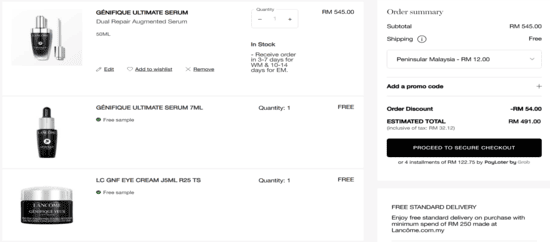 Lancôme discount code